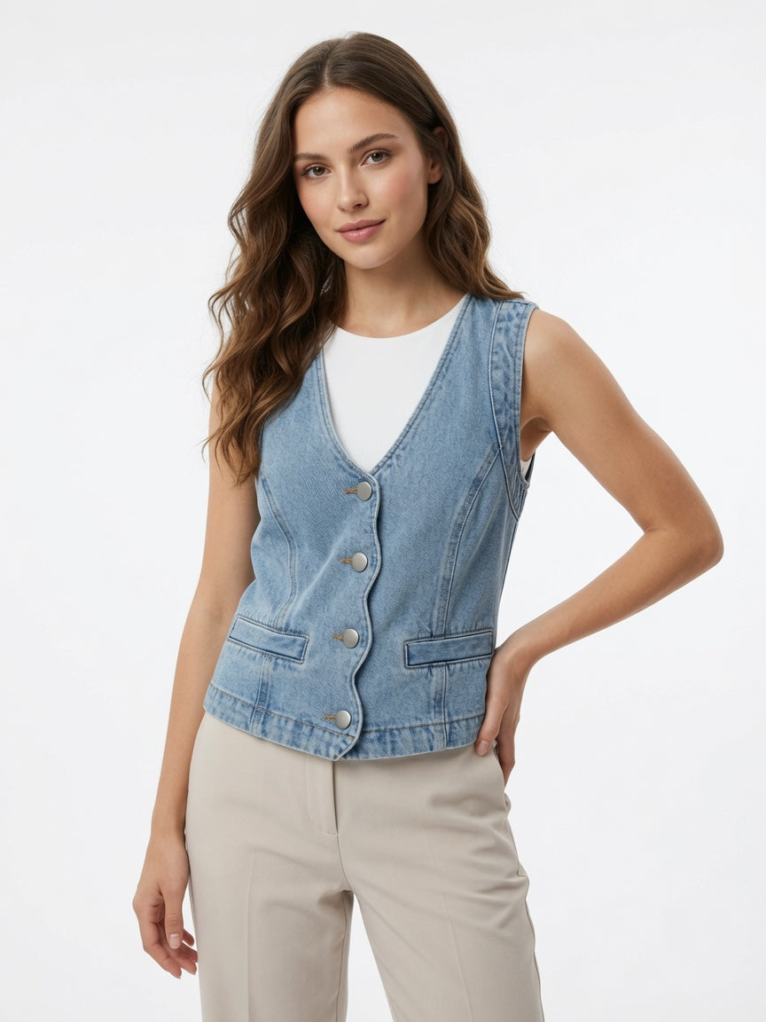 Chaleco The Workshop denim botones