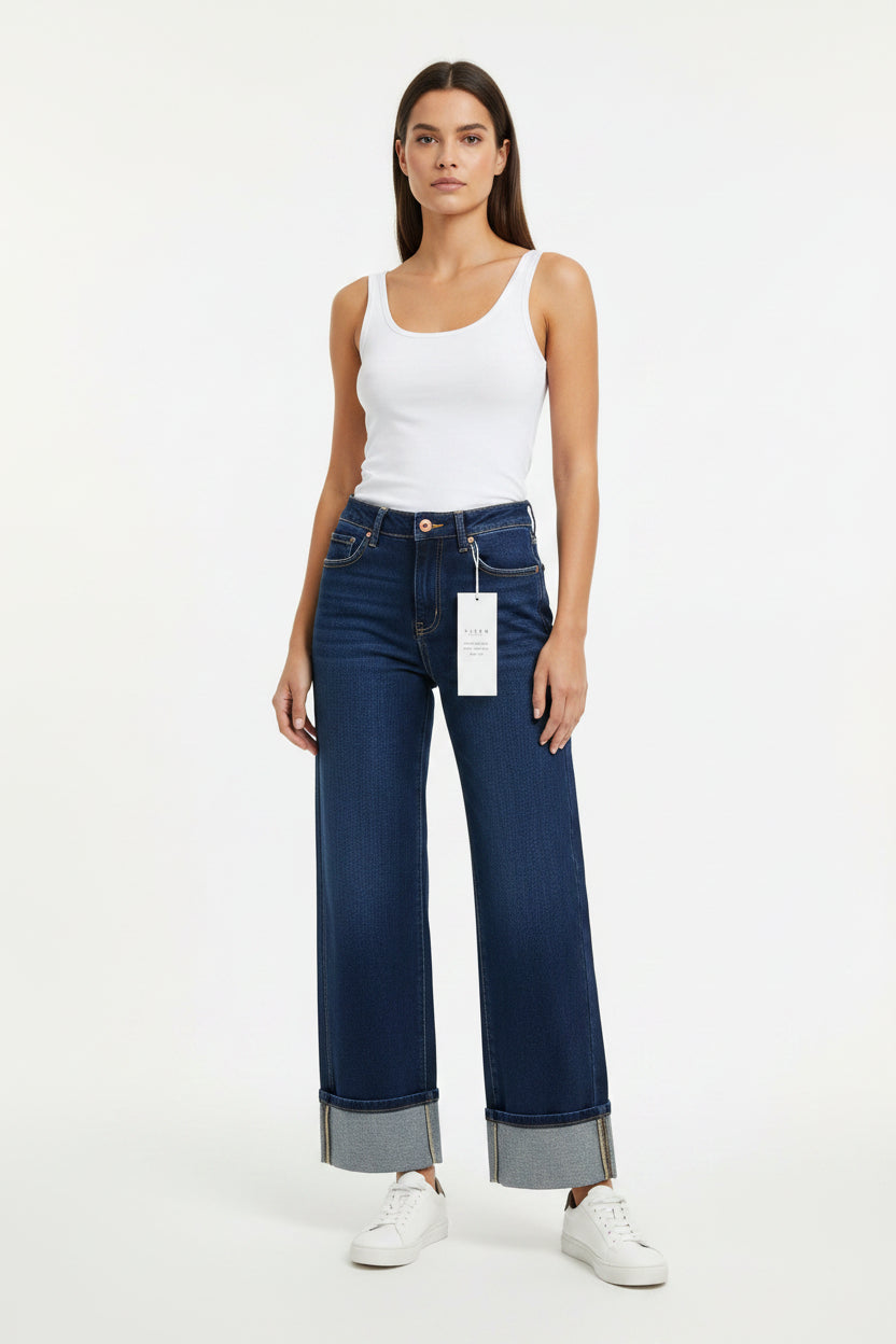 JEANS RISEN STRAIGHT RUEDO DOBLADO