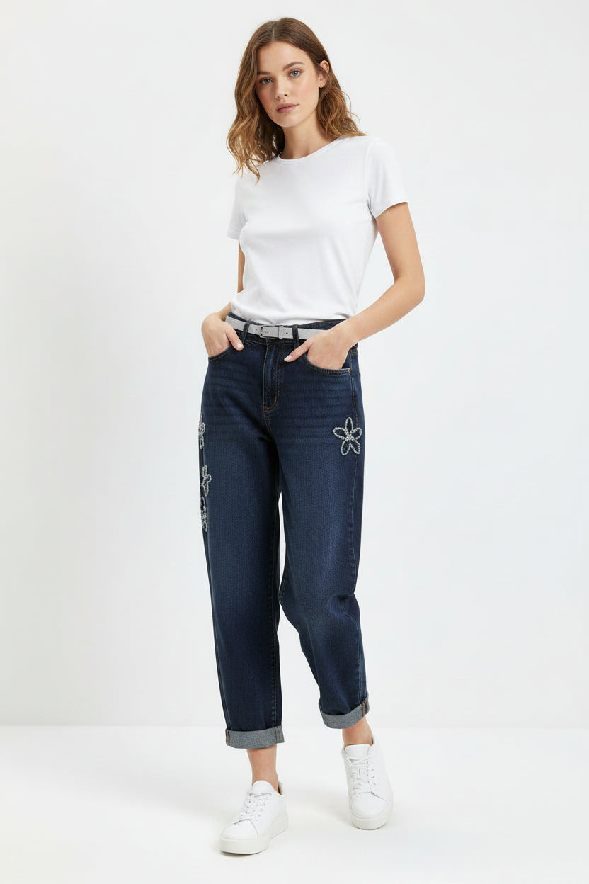 JEANS RISEN BARREL FLOWER