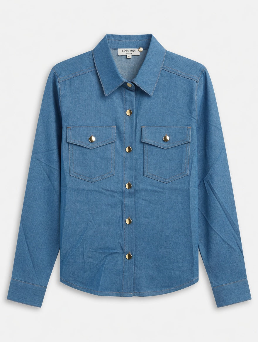 BLUSA ML LOVETREE CHAMBRAY