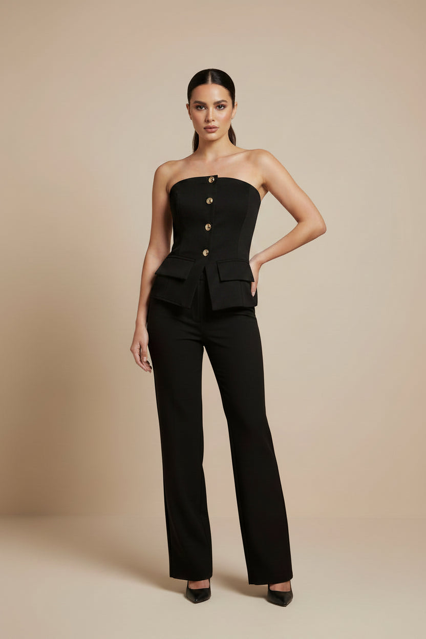 BLUSA SM LOVE POEM STRAPLESS BOTONS