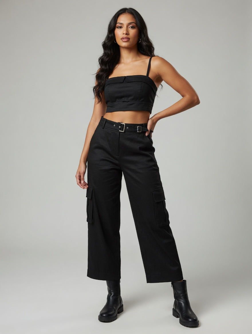 SET BALBOA CROP TOP/PANT CARGO