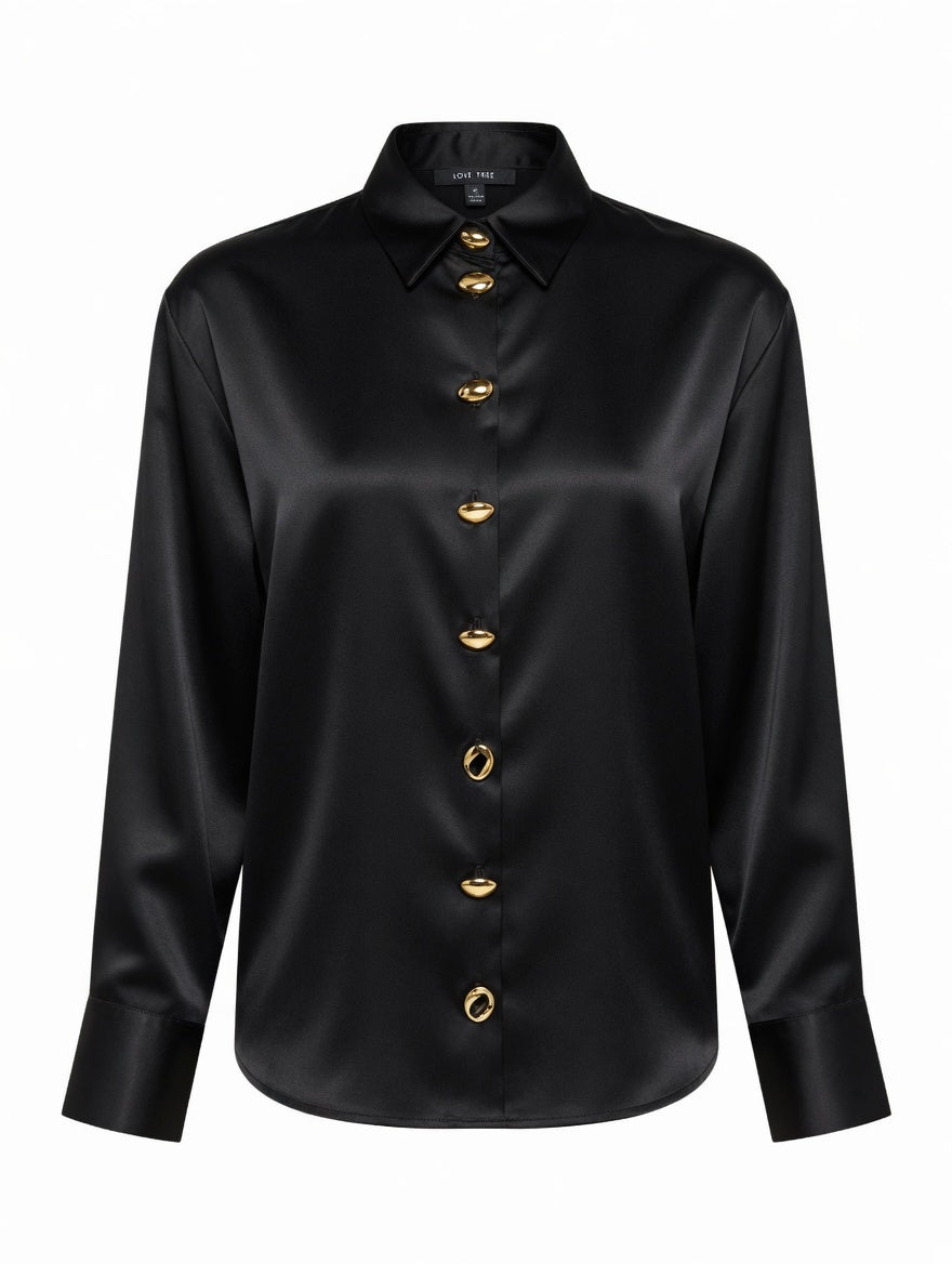Blusa ML Love Tree Satin