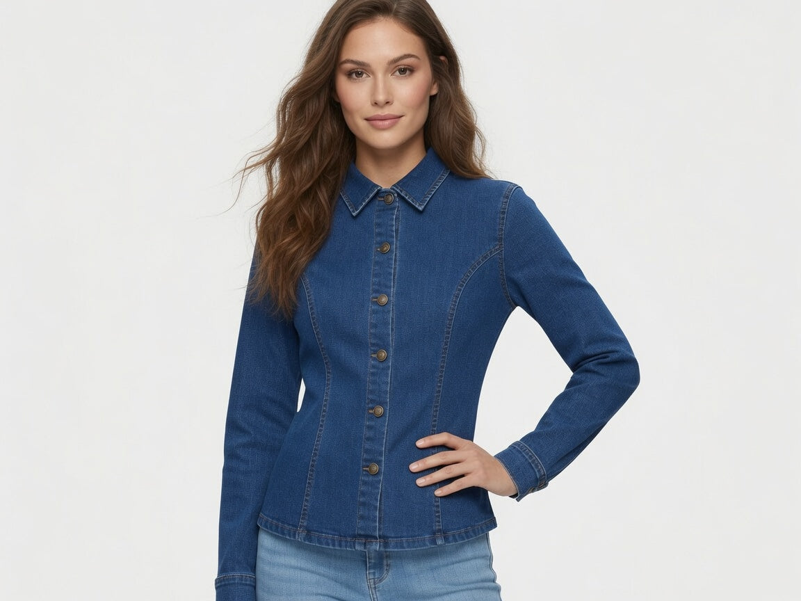 Camisa Hautemonde denim manga