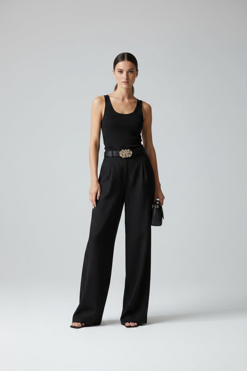 PANTALON LA DIOSA SATIN CINTURON