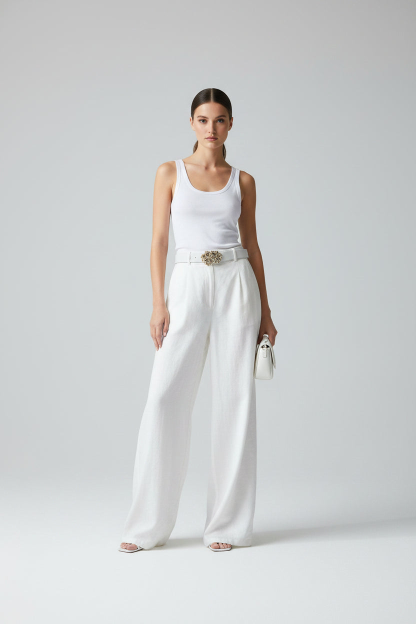 PANTALON LA DIOSA SATIN CINTURON